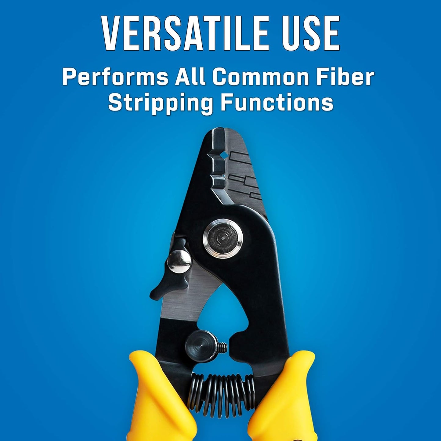 JIC-375 Three Hole Fiber Optic Stripper – Strips 1.6-3.0Mm Jacket, 600-900Μm Buffer, 250Μm Coating, Precision Tool with Angled Jaw and Safety Lock