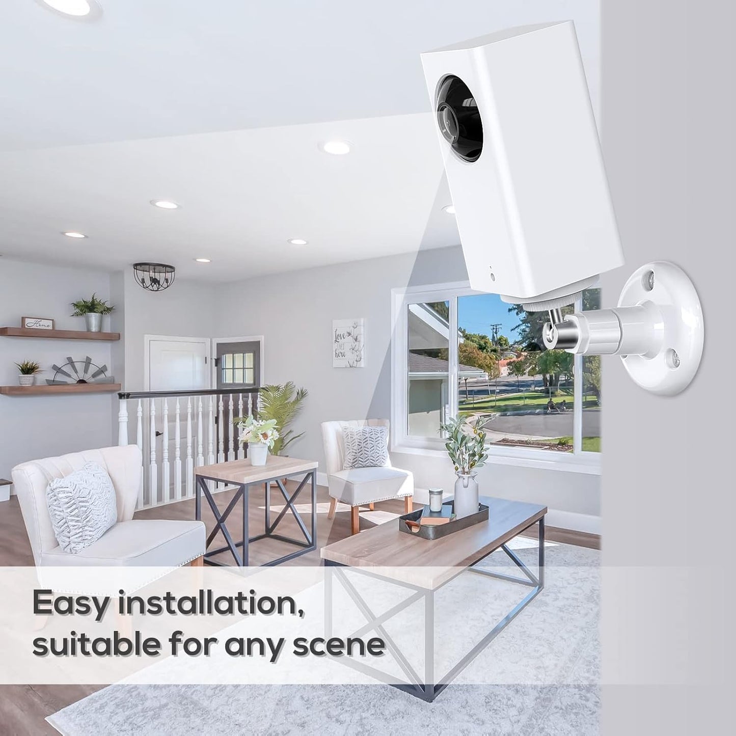 Wall Mount Compatible with Wyze Cam Pan V3 & Wyze Cam V4/V3 & Wyze Cam Outdoor/Indoor, 360 Degree Swivel Adjustable Bracket for Wyze Cam and Other Camera with Same Interface 2 Pack