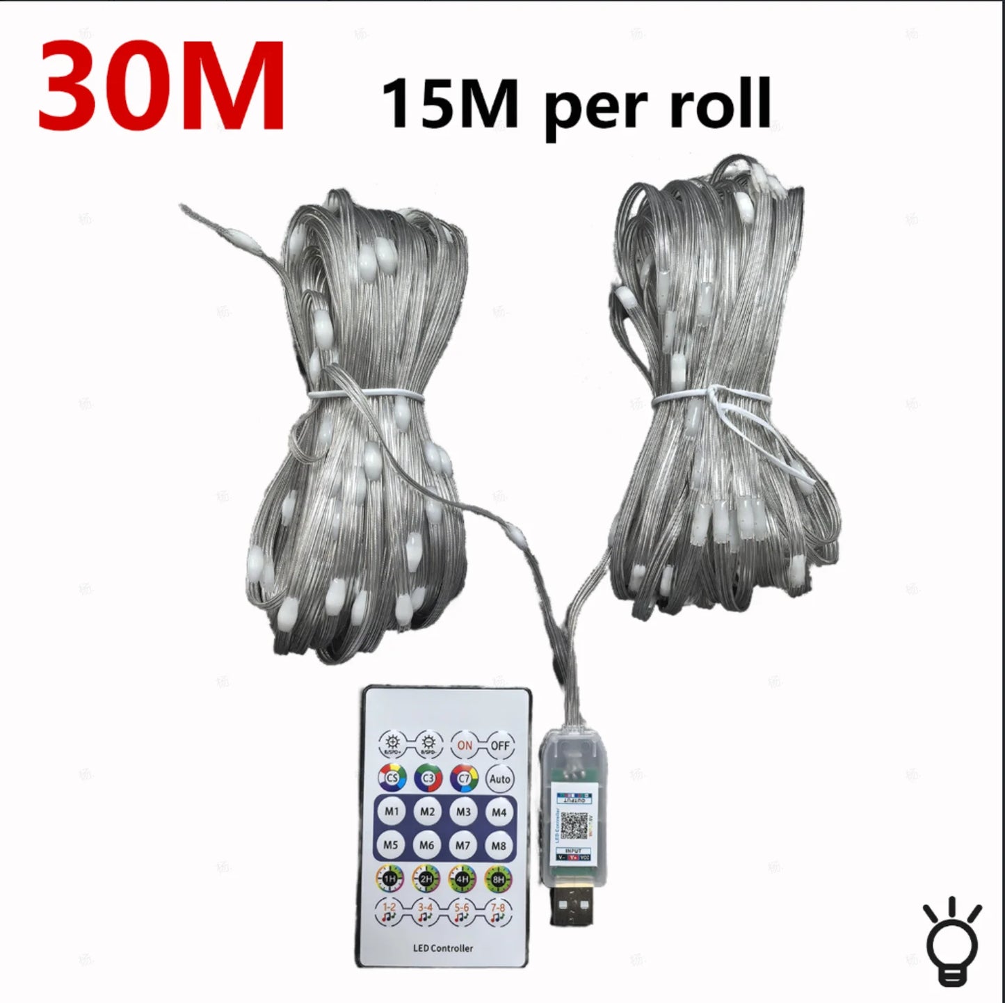 RGB LED Light String 20M 10M 5M DIY Intelligent IC APP Bluetooth Remote Control Fairy Tale Lamp Dream Color Garden Party Christm