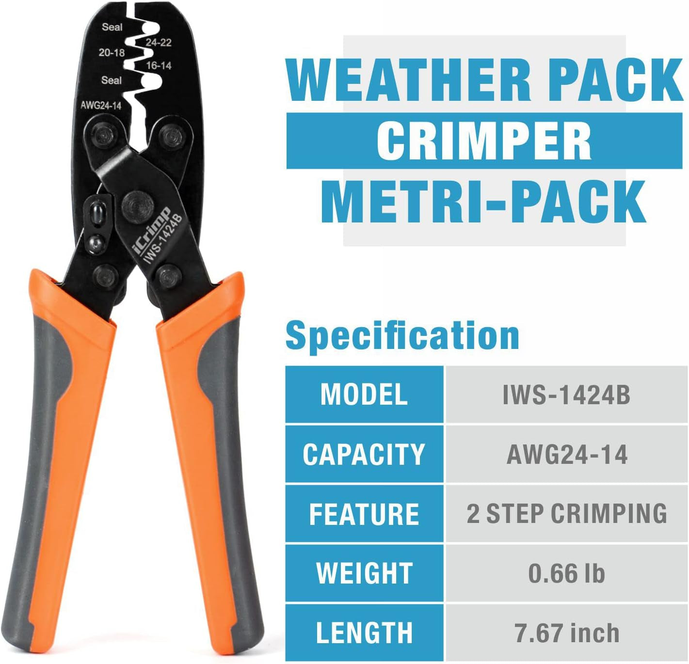 Icrimp Weather Pack Crimper Tools for Delphi APTIV Packard Weather Pack Terminals Metri-Pack Connectors for Sealed Terminals
