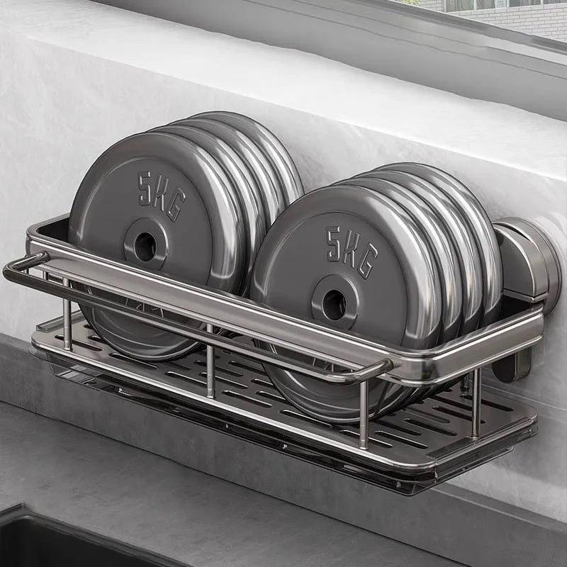 Suction Cup Bathroom Shelf No Drill Wall Mounted Shampoo Bottle Shower Rack Toilet Storage Rack Aluminum Bathroom Kitchen