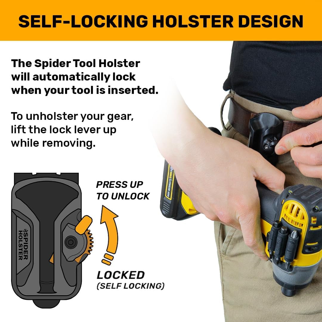 Tool Holster - Improve the Way You Carry Your Power Drill, Driver, Multitool, Pneumatic, Multi-Tool and More on Your Belt - Compatible with All Major Tool Brands