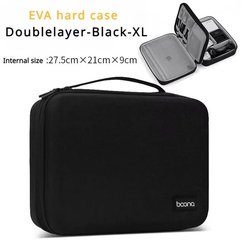 Hard Case Large Capacity Digital Storage Bag Travel Power Bank Data Cable Organizer Bag Mobile Phone Charger Protective Case