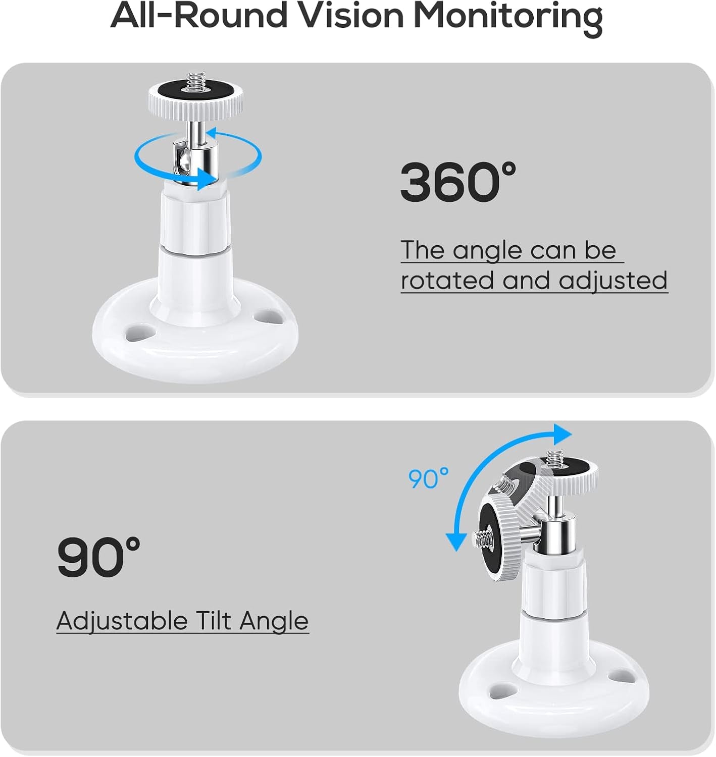 Wall Mount Compatible with Wyze Cam Pan V3 & Wyze Cam V4/V3 & Wyze Cam Outdoor/Indoor, 360 Degree Swivel Adjustable Bracket for Wyze Cam and Other Camera with Same Interface 2 Pack