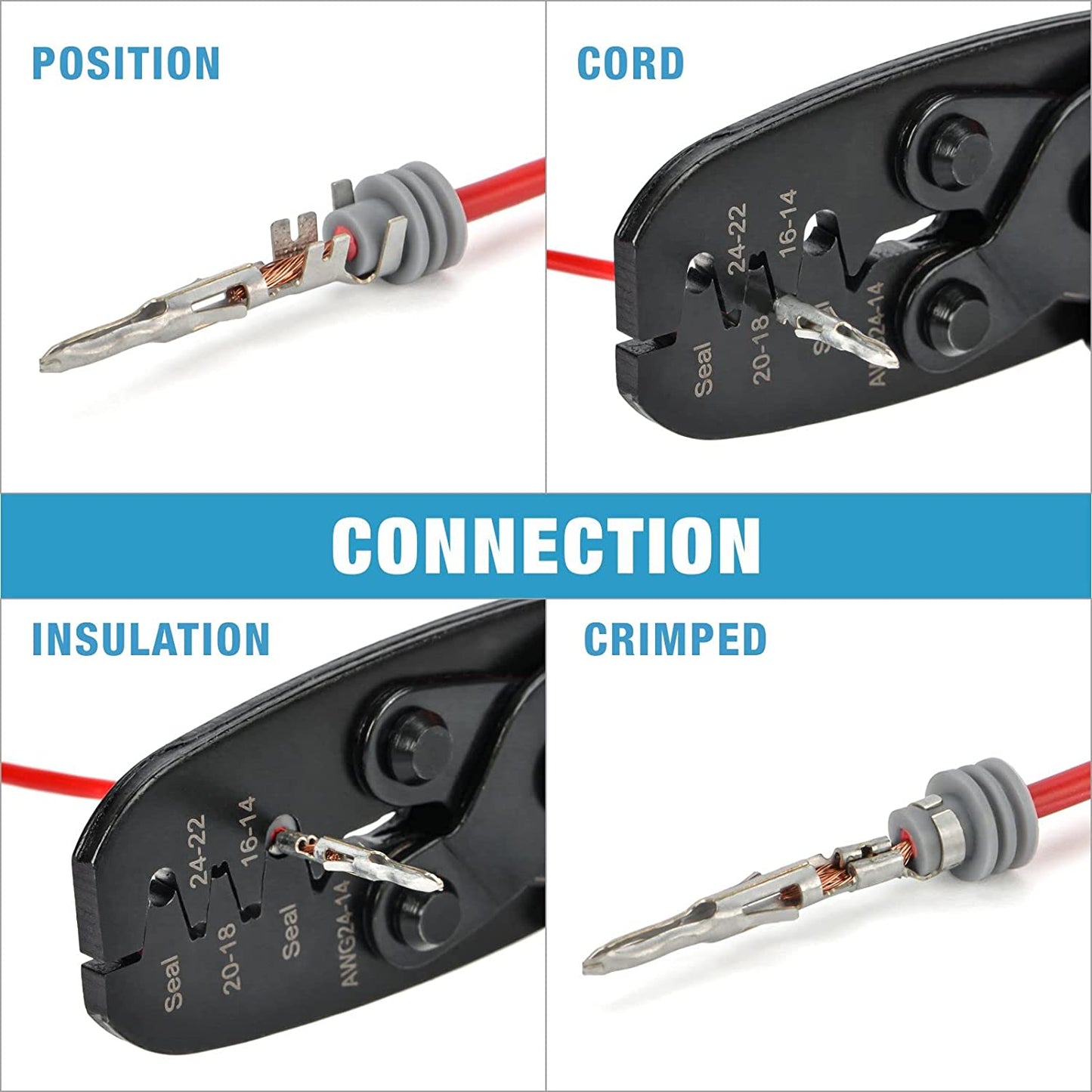 Icrimp Weather Pack Crimper Tools for Delphi APTIV Packard Weather Pack Terminals Metri-Pack Connectors for Sealed Terminals