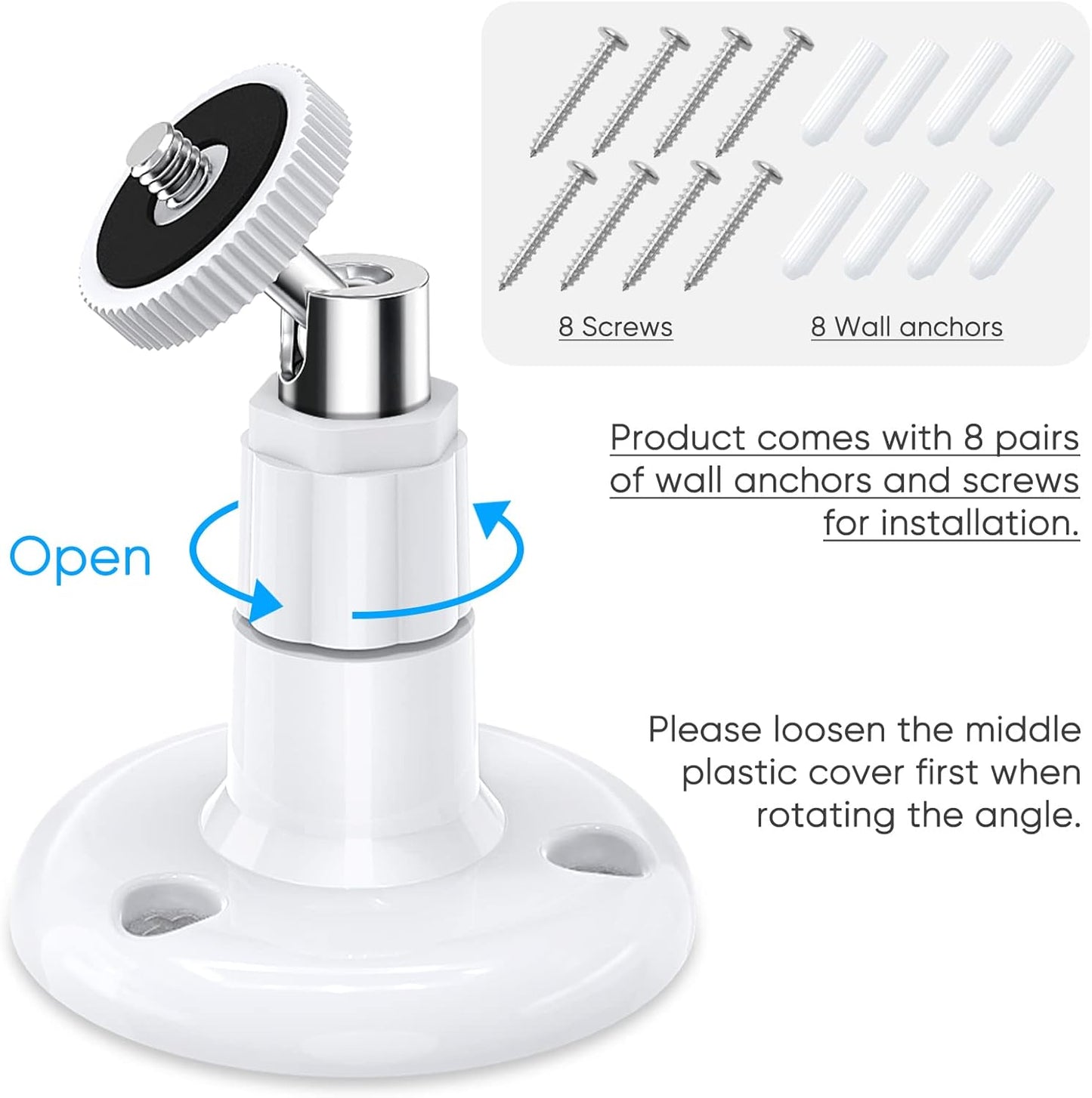 Wall Mount Compatible with Wyze Cam Pan V3 & Wyze Cam V4/V3 & Wyze Cam Outdoor/Indoor, 360 Degree Swivel Adjustable Bracket for Wyze Cam and Other Camera with Same Interface 2 Pack