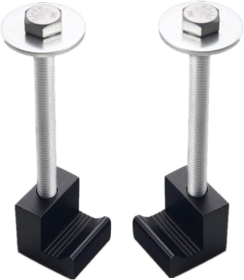 Universal Premium Heavy Duty Tool Box Tie down Aluminum J Hook Crossover Toolbox Pickup Pair (2 PCS, Black)
