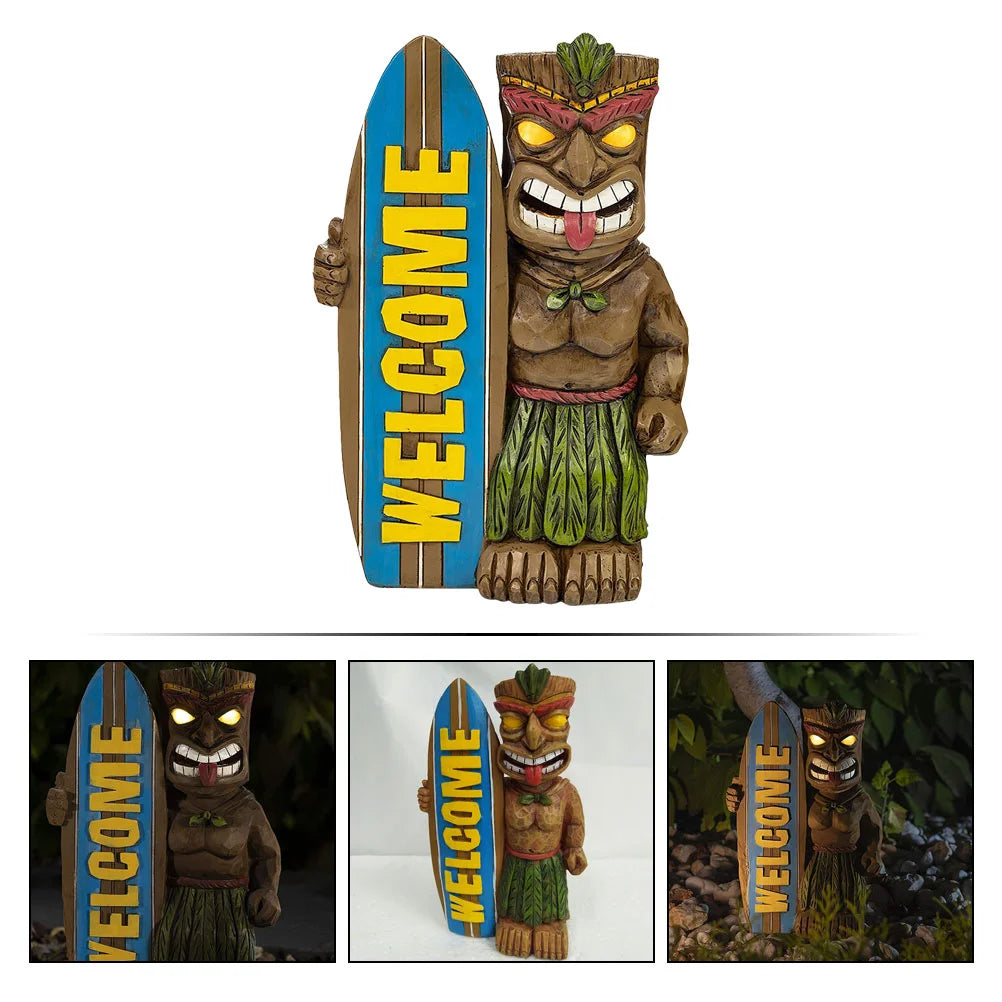 Hawaiian Shape Collectibles Lightweight Resin Art Craft Tiki Surfboard Figurines Miniatures Desktop Home Decor Statue