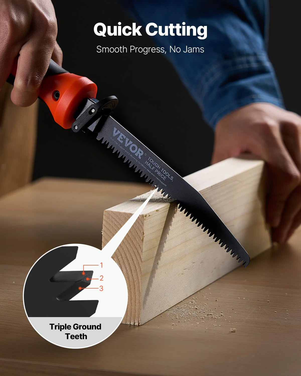 Jab Saw 6 in Keyhole Saw with Soft Grip Handle 8-In-1 Multi-Blades for Drywall