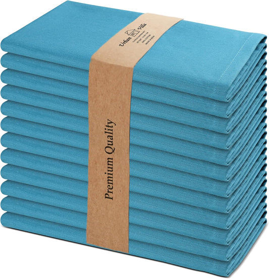 Christmas Dinner Napkins 20’’X20’’ over Sized Set of 12 Turquise Color Cloth Napkins 100% Cotton Slub Thanks Giving Cloth Napkins Premium Hotel Quality Everyday Use Soft Dinner Napkins