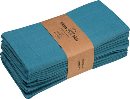 Christmas Dinner Napkins 20’’X20’’ over Sized Set of 12 Turquise Color Cloth Napkins 100% Cotton Slub Thanks Giving Cloth Napkins Premium Hotel Quality Everyday Use Soft Dinner Napkins