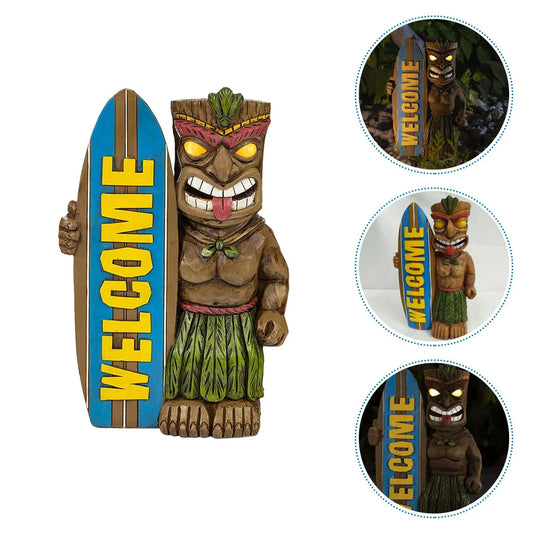 Hawaiian Shape Collectibles Lightweight Resin Art Craft Tiki Surfboard Figurines Miniatures Desktop Home Decor Statue