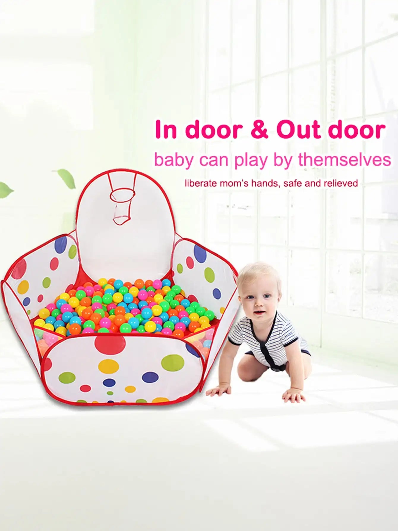 Children'S Ocean Ball Pool with Basketball Basket Play Tent Playhouse with Basketball Hoop for Boys Girls Kids (Excluding Ball)
