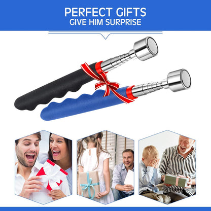 Telescoping Magnetic Pickup Tool 20 Lbs Magnet Extension Tool Telescoping 30 Inch Extendable Stick Gadget for Men Suitable for Birthday Father'S Day Christmas(Blue and Black,2 Pieces)