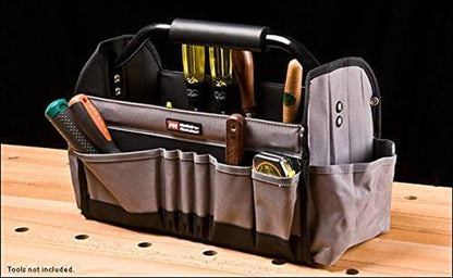 15" Collapsible Tool Tote, Grey and Black Tool Tote Bag, 22015