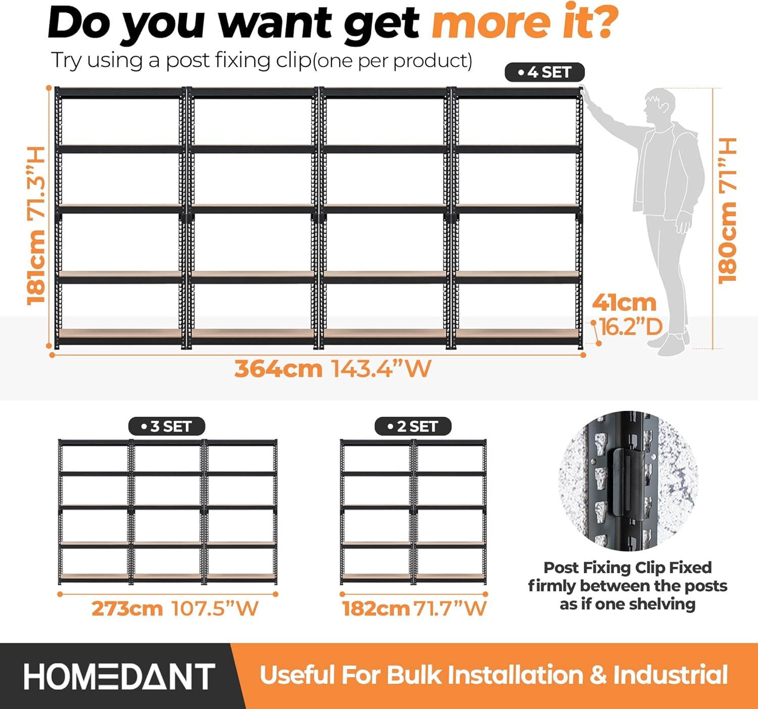 5 Tier Storage Shelves Adjustable Laminated Boltless Garage Metal Shelving Unit Heavy Duty Utility Rack Shelf Warehouse Pantry Closet Kitchen 35.9" W X 16.2" D X 71.3" H 1Pack