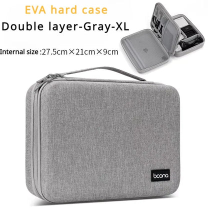 Hard Case Large Capacity Digital Storage Bag Travel Power Bank Data Cable Organizer Bag Mobile Phone Charger Protective Case
