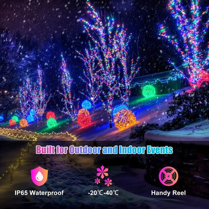 RGB LED Light String 20M 10M 5M DIY Intelligent IC APP Bluetooth Remote Control Fairy Tale Lamp Dream Color Garden Party Christm