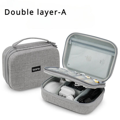 Hard Case Large Capacity Digital Storage Bag Travel Power Bank Data Cable Organizer Bag Mobile Phone Charger Protective Case