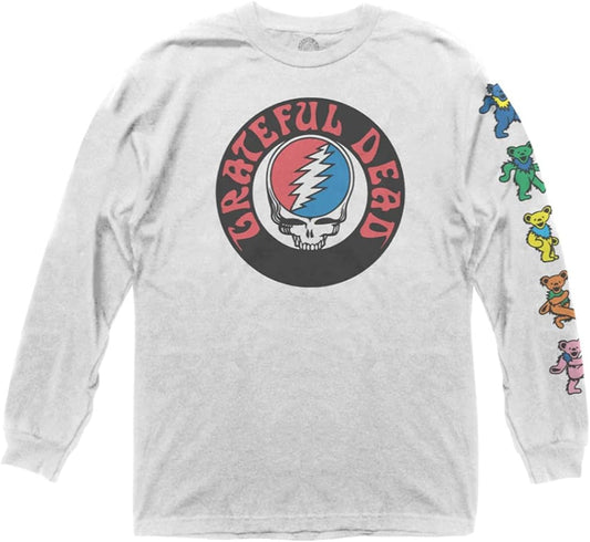 Grateful Dead Men'S Long Sleeve T-Shirt Steal Your Face Stealie Dancing Bears Officially Licensed