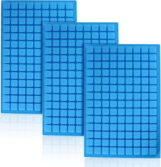 Silicone Molds for Candy Chocolate Gummy Baking, (3 PCS) 126 Cavity Mini Square Mold for Ice Cube Pralines Caramels