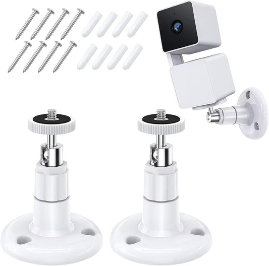 Wall Mount Compatible with Wyze Cam Pan V3 & Wyze Cam V4/V3 & Wyze Cam Outdoor/Indoor, 360 Degree Swivel Adjustable Bracket for Wyze Cam and Other Camera with Same Interface 2 Pack