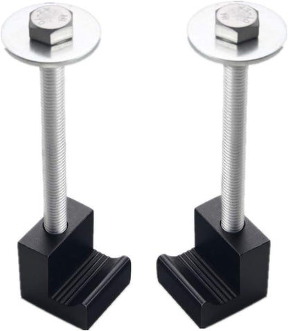 Universal Premium Heavy Duty Tool Box Tie down Aluminum J Hook Crossover Toolbox Pickup Pair (2 PCS, Black)