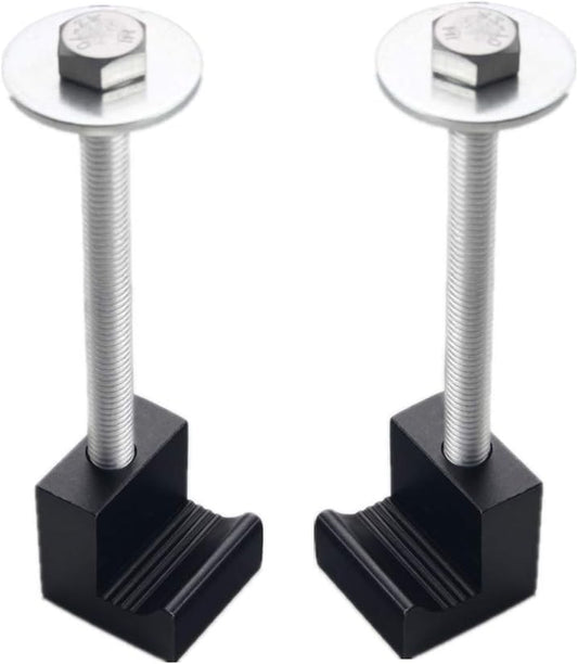 Universal Premium Heavy Duty Tool Box Tie down Aluminum J Hook Crossover Toolbox Pickup Pair (2 PCS, Black)