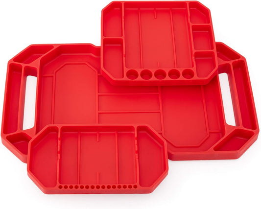 3Pcs Large Non-Slip Flexible Silicone Tool Tray, Mechanic Tool Mat, Tool Organizer, Tool Storage, Tool Holder, Grip Mats, No Magnets, Christmas Day Gift for Men, Father’S Day Gift