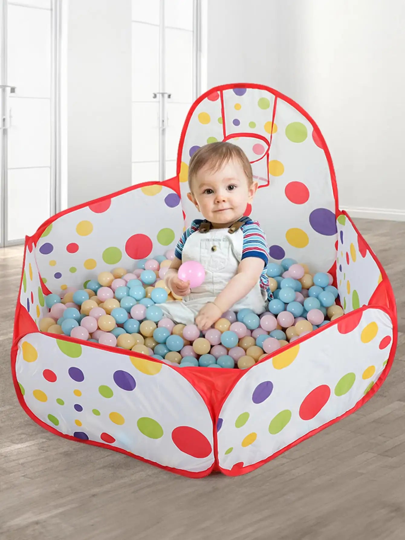 Children'S Ocean Ball Pool with Basketball Basket Play Tent Playhouse with Basketball Hoop for Boys Girls Kids (Excluding Ball)