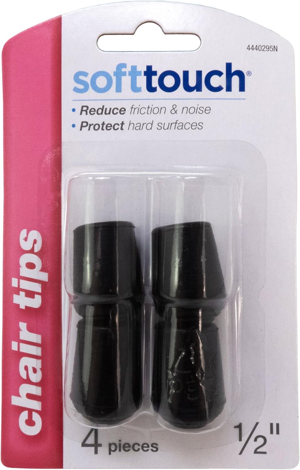 1/2" round Slip-On Rubber Folding Metal Chair Leg Tip Replacement - Protect Surfaces & Dampen Noise, Black, 4 Count (Pack of 1)