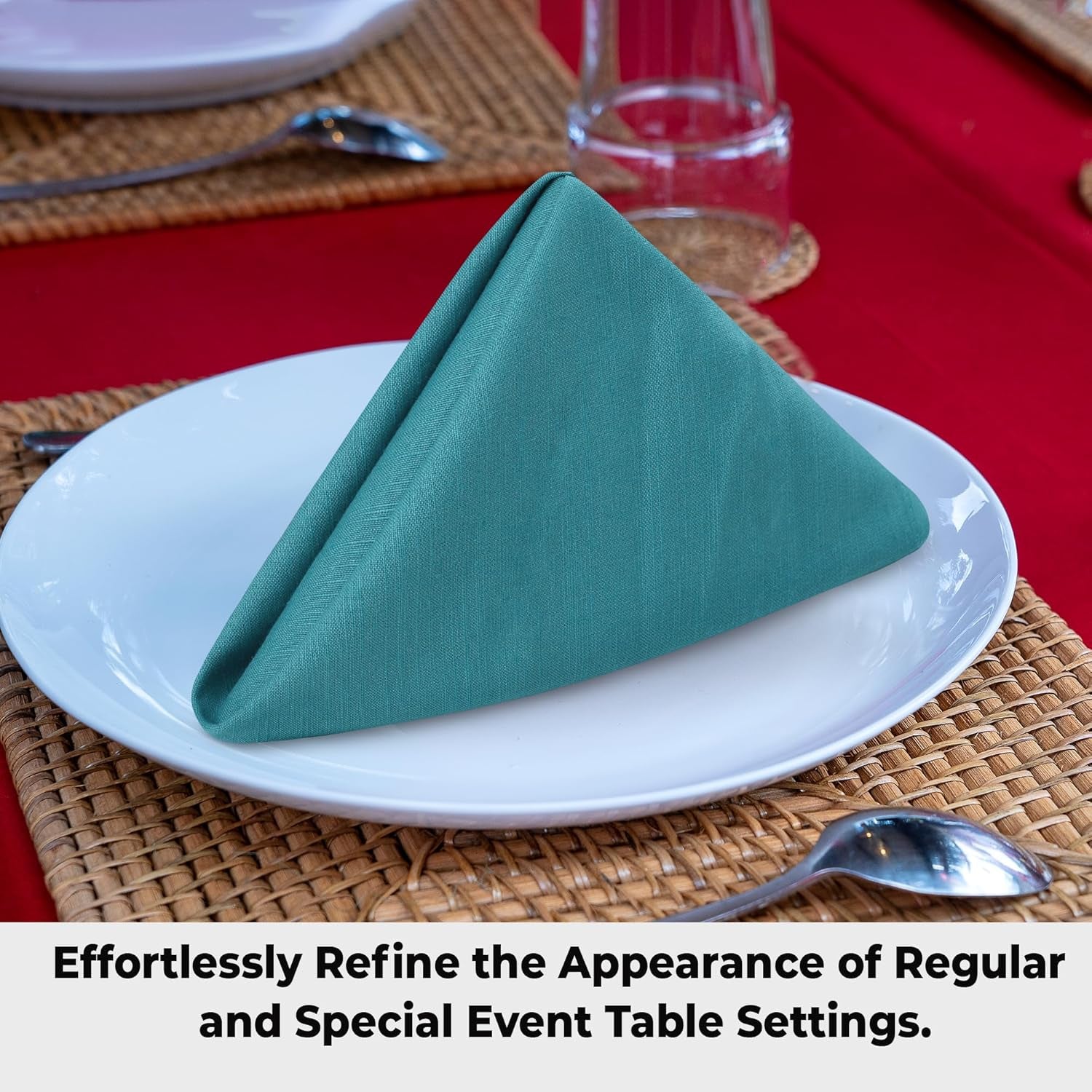Christmas Dinner Napkins 20’’X20’’ over Sized Set of 12 Turquise Color Cloth Napkins 100% Cotton Slub Thanks Giving Cloth Napkins Premium Hotel Quality Everyday Use Soft Dinner Napkins