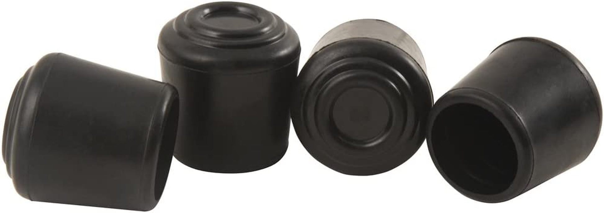 1/2" round Slip-On Rubber Folding Metal Chair Leg Tip Replacement - Protect Surfaces & Dampen Noise, Black, 4 Count (Pack of 1)